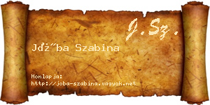Jóba Szabina névjegykártya